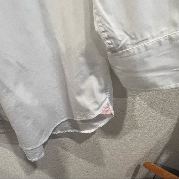 PINK Thomas Pink classic white button down long sleeve shirt 18-35 1/2 - Picture 6 of 12